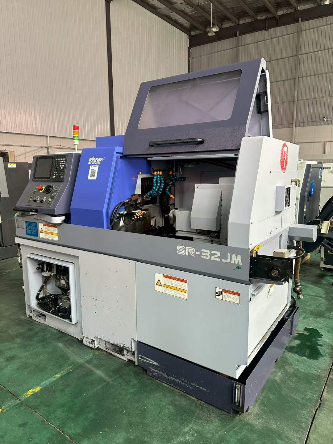 Used STAR SR-32 JM Swiss-Type CNC Lathe with Mitsubishi M 80