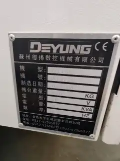 2022 Suzhou Deyang 1166 Machining Center with Fanuc Plus Control photo 8