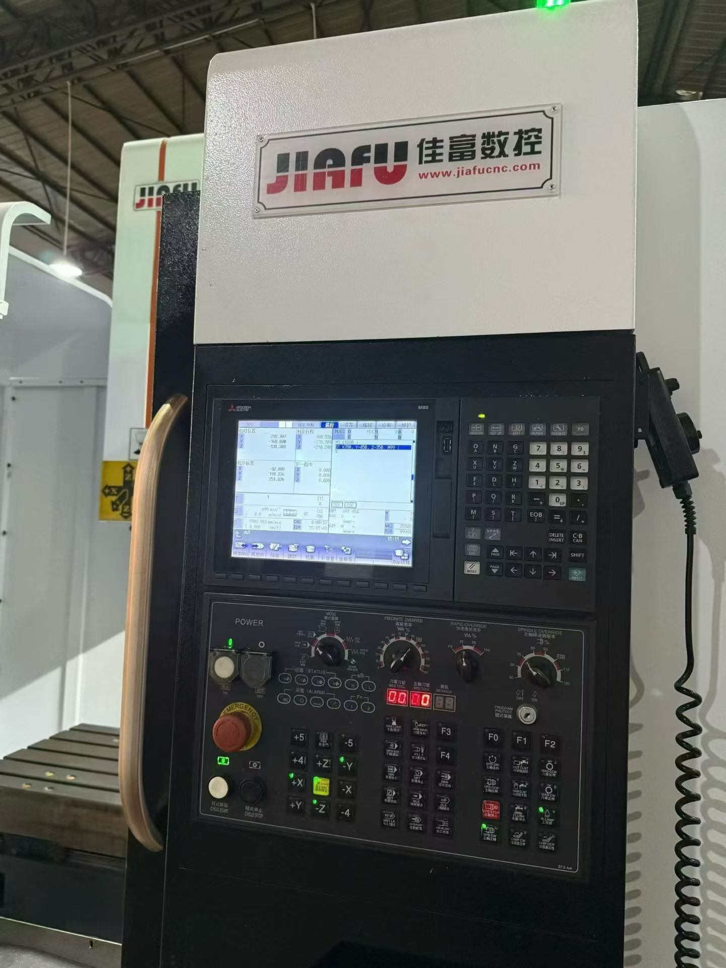 Used Jiafu 850 L Machining Center with Mitsubishi M 80 A Control photo 2