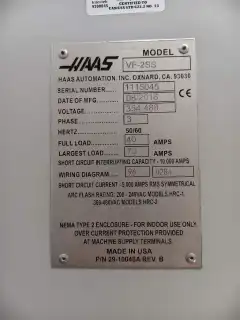 2016 Haas VF-2 SS Vertical Machining Center photo 7