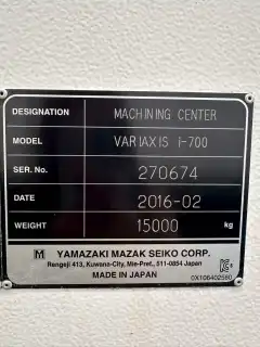 Used Mazak i-700 5-Axis Machining Center photo 8