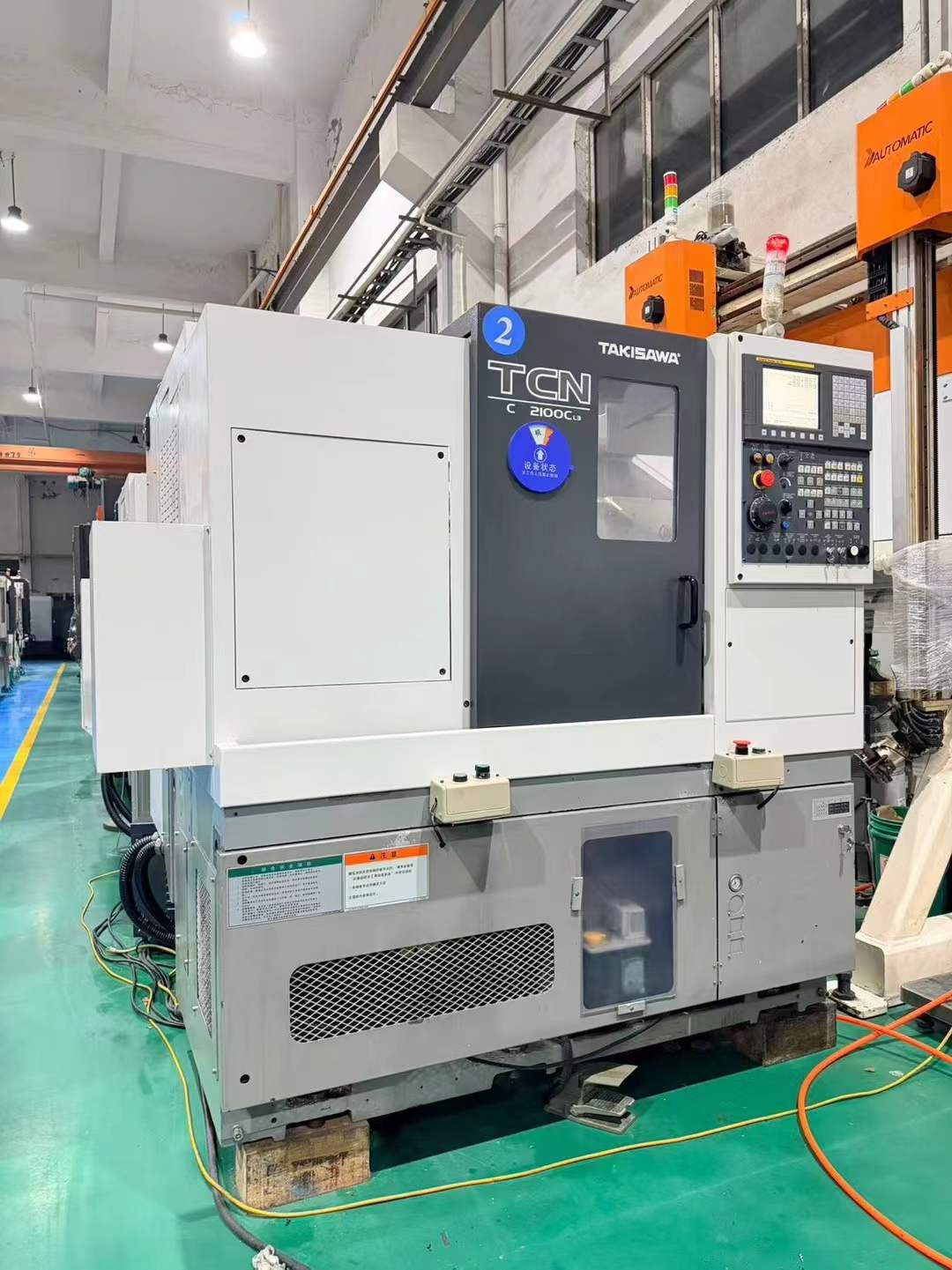 Used Takisawa TCN-2100 CL 3 CNC Horizontal Lathe with FANUC 0i-TF photo 2