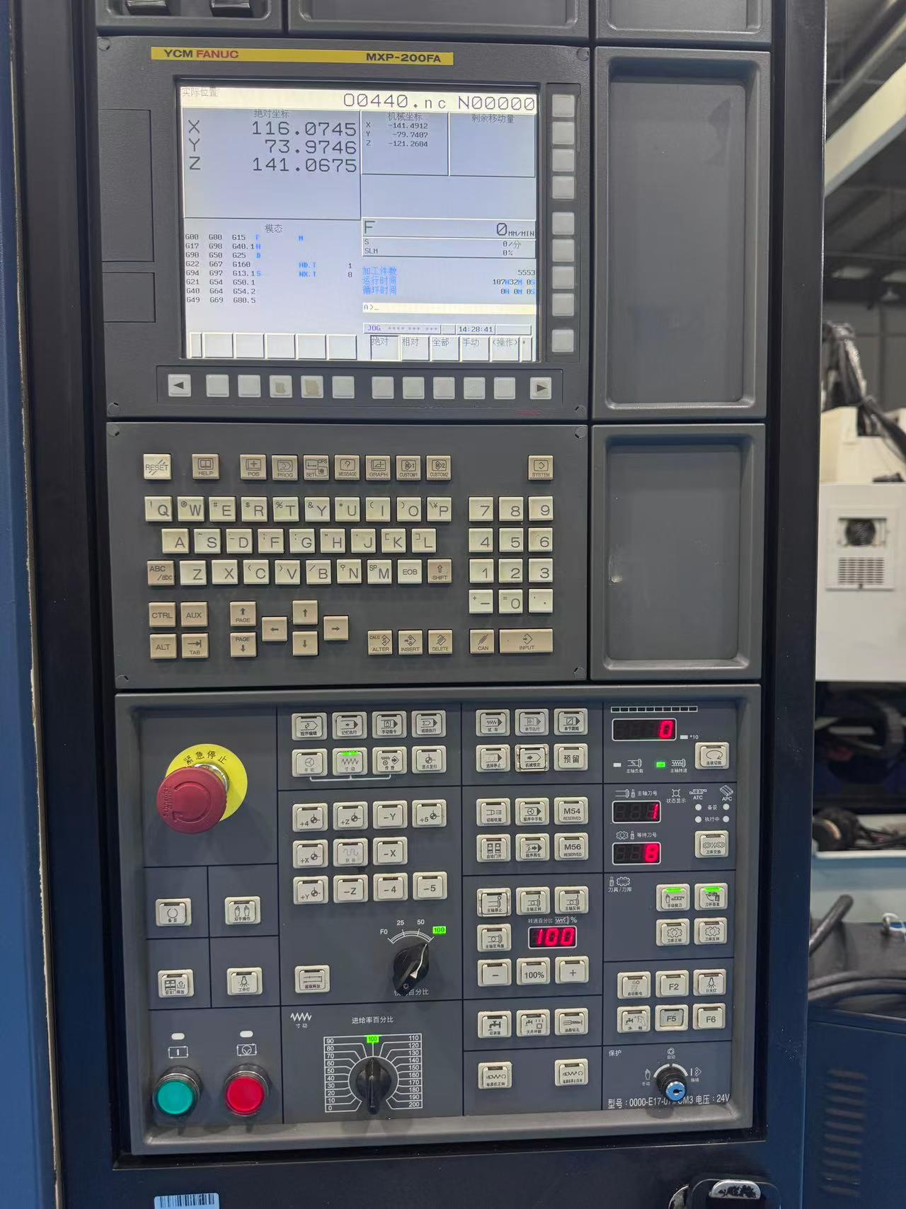 Used YCM NCV 56 A Vertical Machining Center with Fanuc MXP 200 FA Controller photo 3