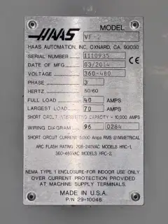 Used Haas VF-2 Vertical Machining Center photo 8