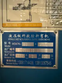 Used Shanghai Bohai 40 Ton 2 m CNC Press Brake with Estun E 21 photo 5