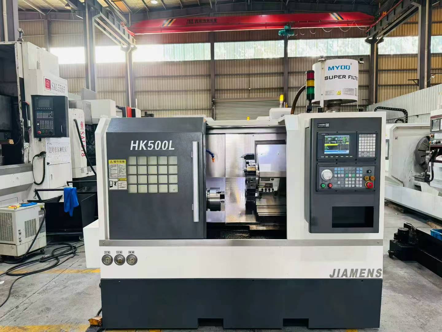 Used Jiamengzi HK 500 L Slant-Bed Turret CNC Lathe with SYNTEC 21 TA