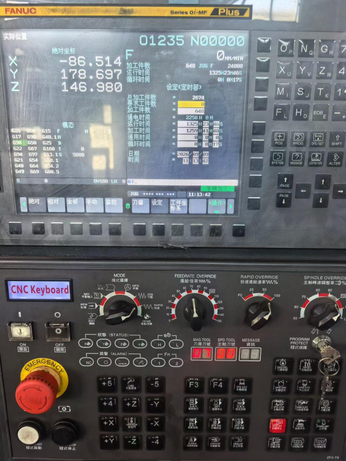 Used Taigong TG-LV 1160 Vertical Machining Center with FANUC 0i-MF Plus Control photo 3