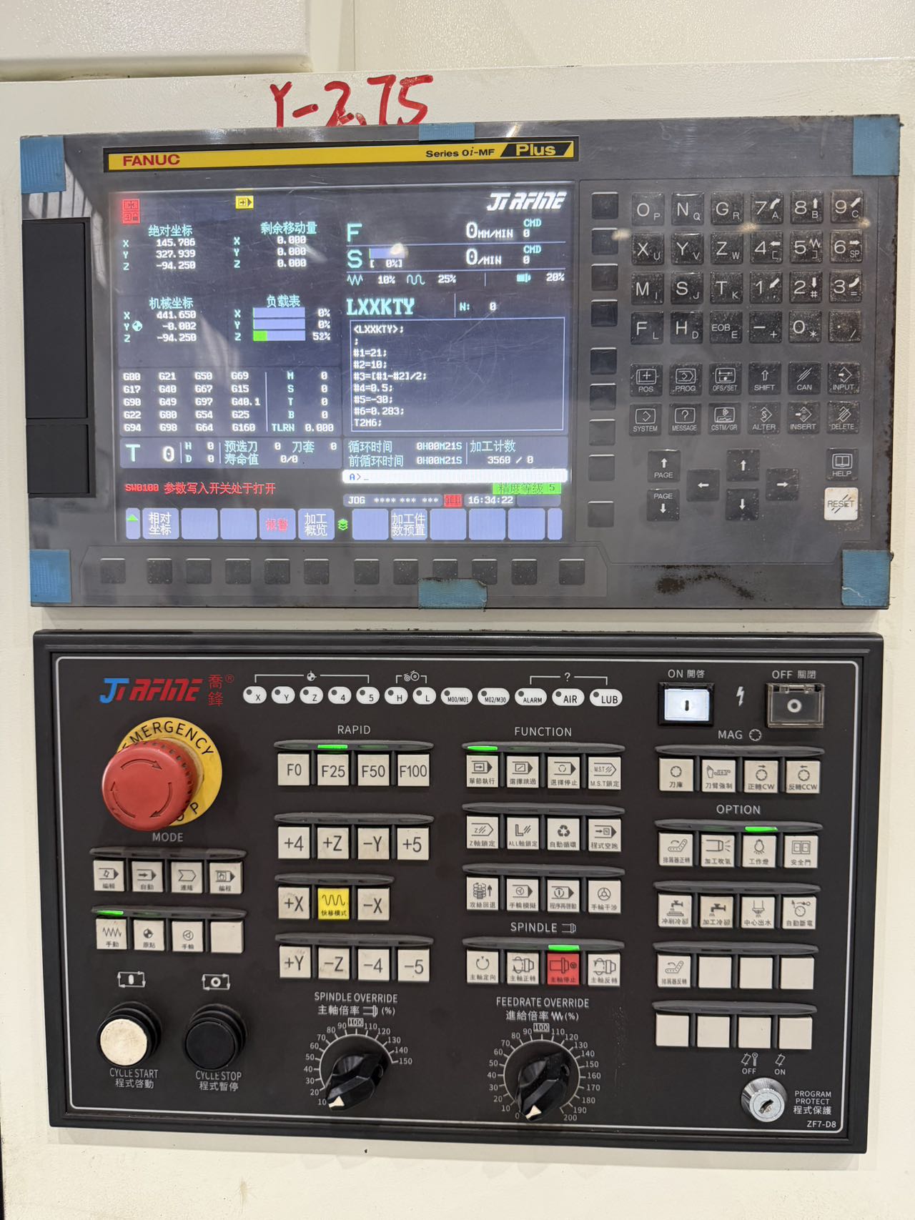 Centro de mecanizado vertical JiRFINE V 850 de segunda mano con control FANUC 0i-MF Plus