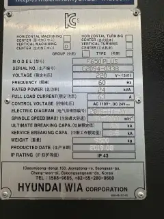 Used Hyundai WIA F 650 PLUS Vertical Machining Center photo 8