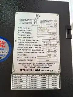 Used Hyundai WIA SE 2000 A CNC Lathe with FANUC Control photo 8