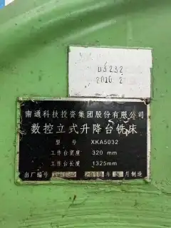 Used Nantong Technology XKA 5032 CNC Vertical Knee-Type Milling Machine with GSK 983 M Control photo 9